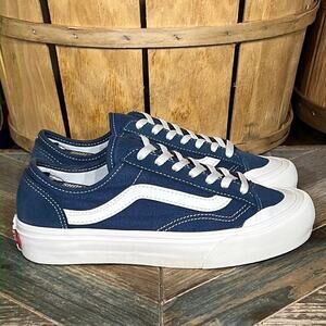 Vans 36 Decon SF Salt Wash Dark Denim Marshmallow Suede Sneakers Womens Size 6.5